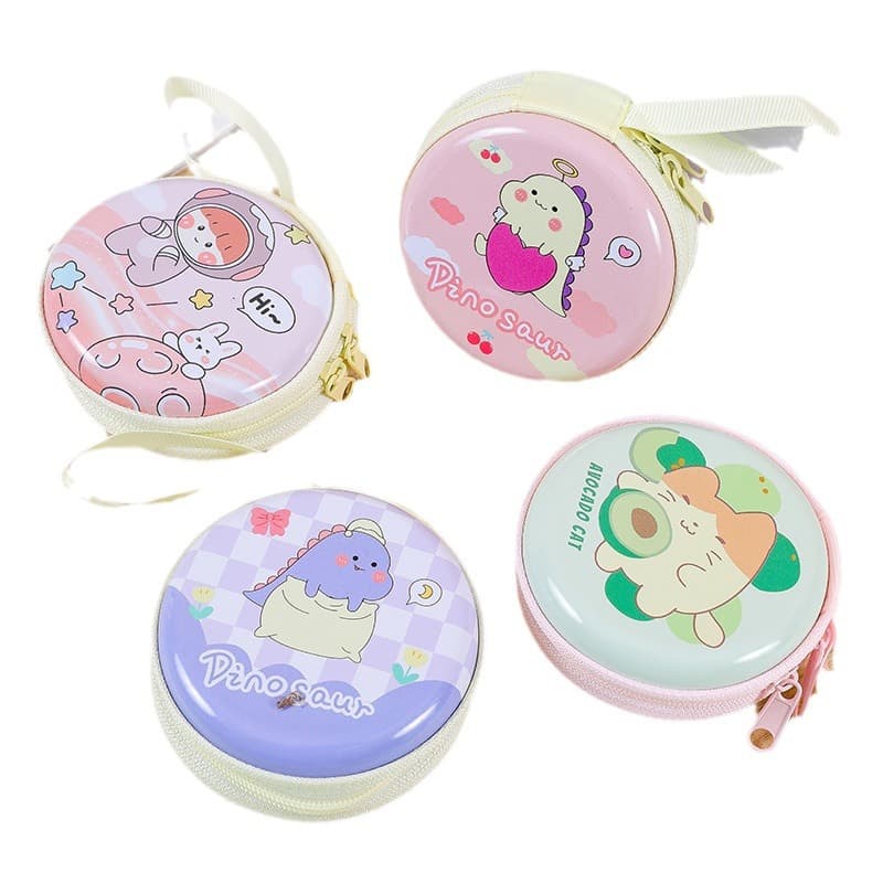 Cute cartoon wallet, card holder, headphones, organizer bag with zipper, small bag, Birthday gift 5