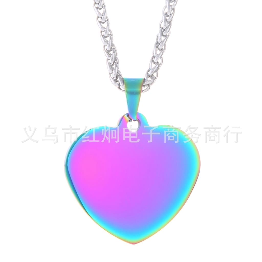 (Cross-border trading), necklace stainless steel heart shaped, carved pendant, factory direct supply 3