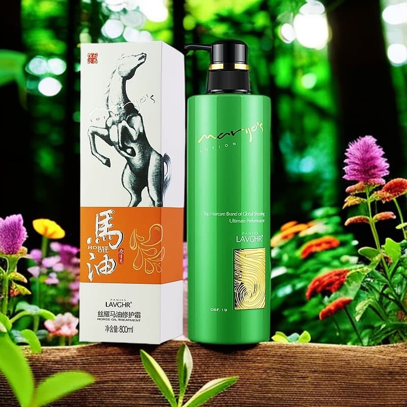 Shampoo, conditioner, hair mask, set, hair lotion, contains horse oil 2