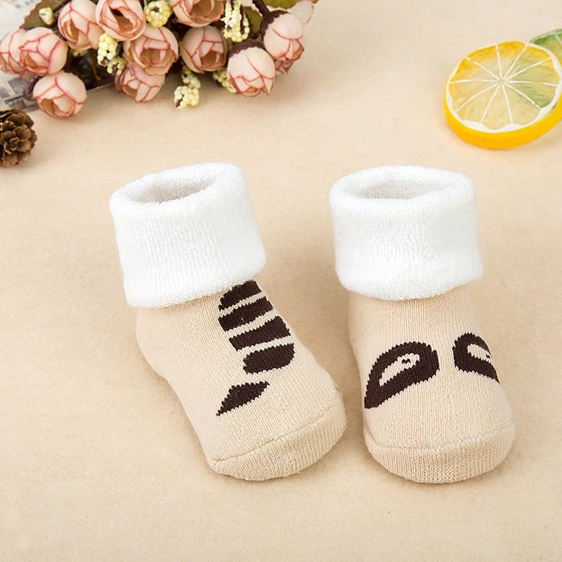 (Wholesale), asymmetrical children's cartoon demi-season cotton socks, Korean style, 0-3 years 3