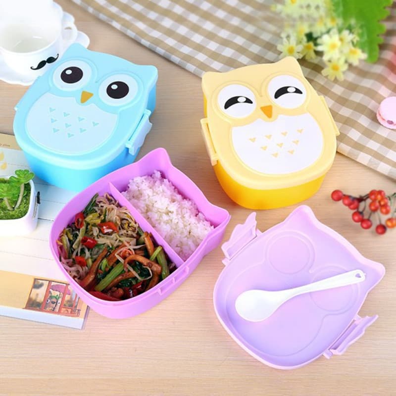 Plastic cartoon cute children's lunch box for students, thermos, direct factory sales