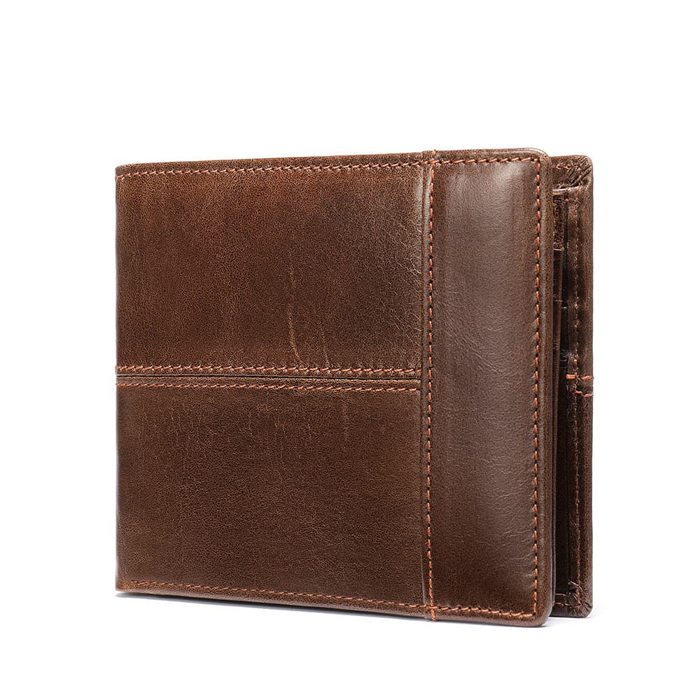 Short leather wallet, anti-theft, genuine leather, cowhide 5
