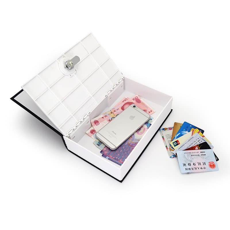 Plastic book safe, piggy bank, English 4