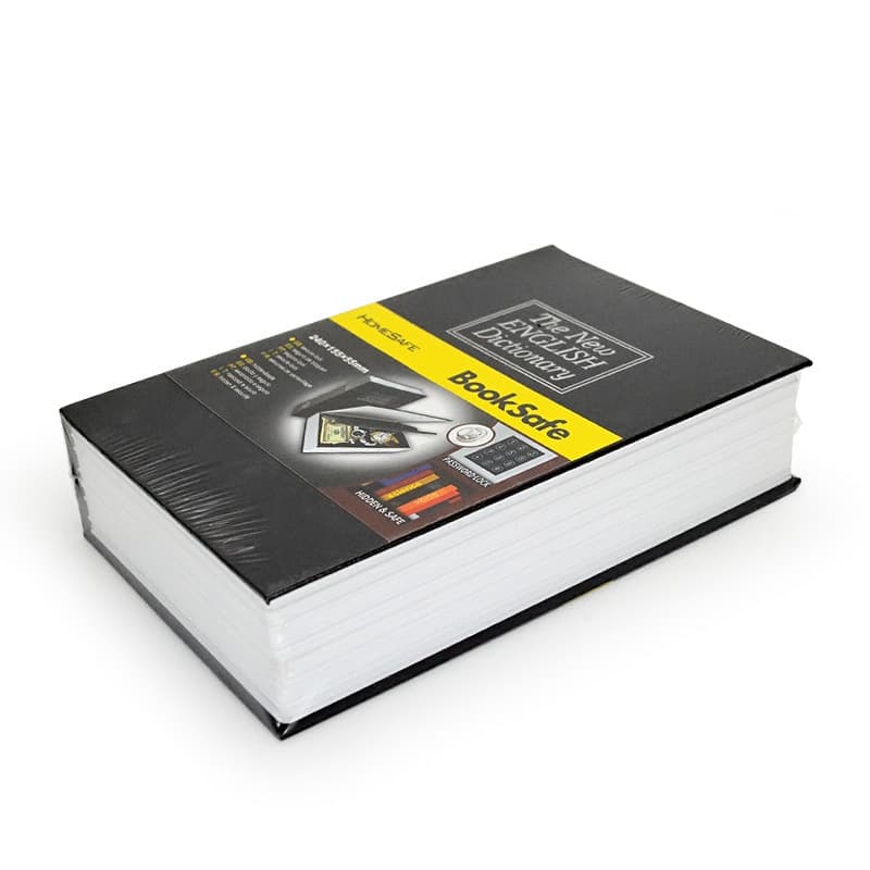 Plastic book safe, piggy bank, English 5