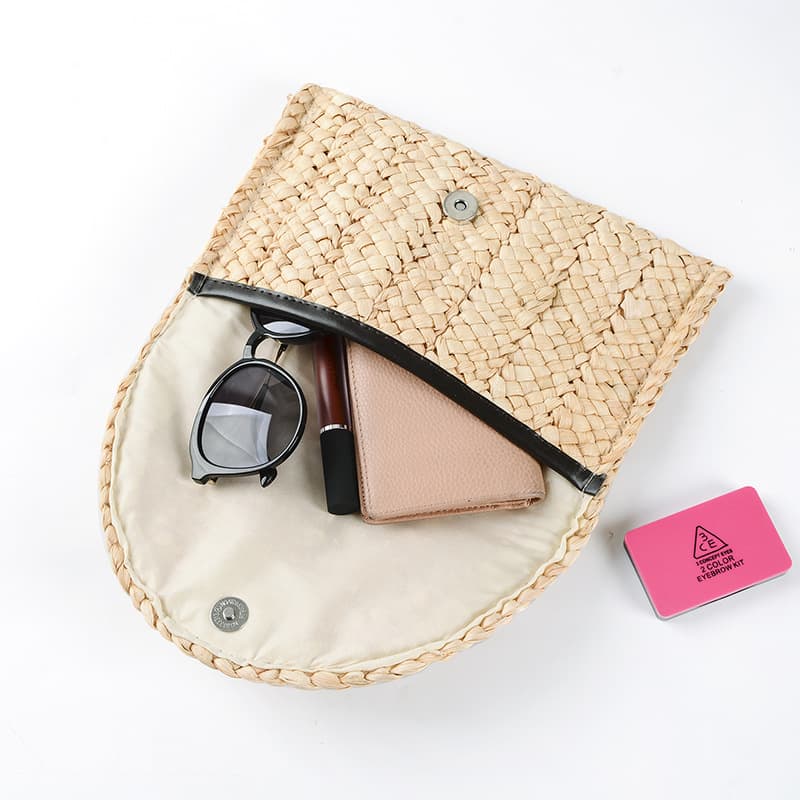 Fashionable trend woven long small clutch bag, straw wallet 2