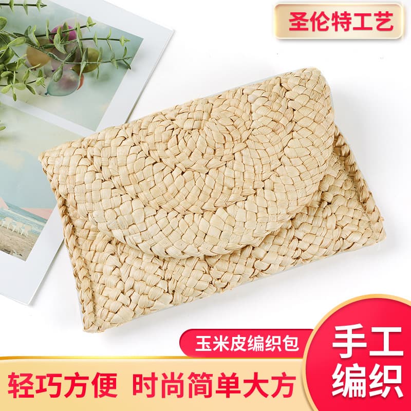 Fashionable trend woven long small clutch bag, straw wallet 1