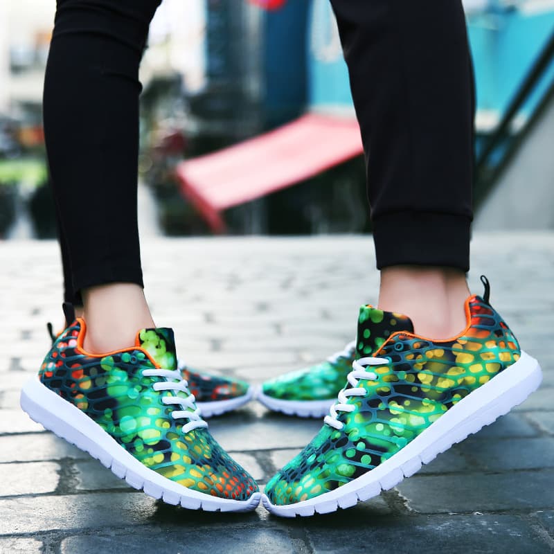 2020 Spring and Summer New Student Breathable Sports Shoes Women's Shoes Korean Style Trendy Camouflage Mesh Men's Casual Shoes Men's Shoes 3