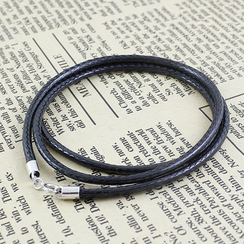 S925 silver wax rope men's and women's pendant rope necklace red leather rope necklace pendant rope silver buckle 1