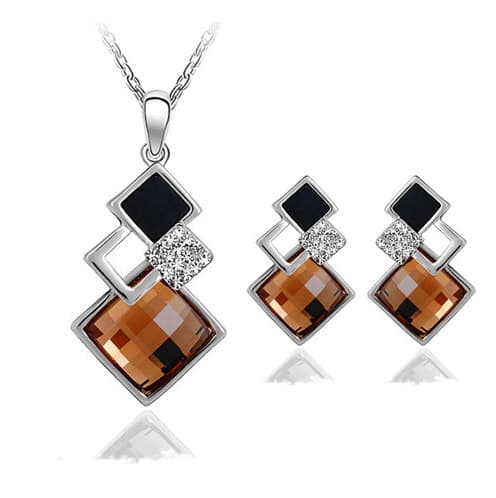 Fashionable jewelry, classic geometric set, square acrylic accessory, European style 5