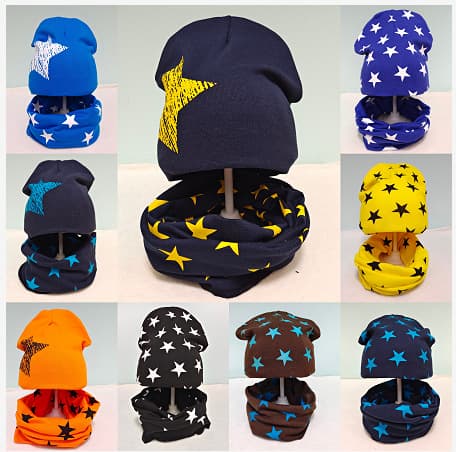 Children's scarf, demi-season set, keep warm knitted hat, Amazon 1