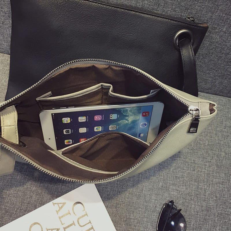 Retro small clutch bag, capacious hand loop bag with zipper, South Korea, new collection, Japanese and Korean 5