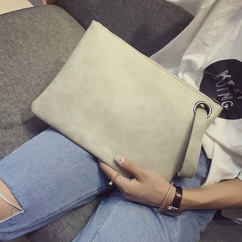 Retro small clutch bag, capacious hand loop bag with zipper, South Korea, new collection, Japanese and Korean 1