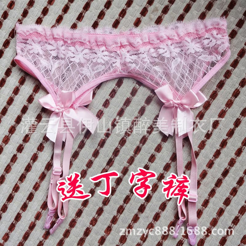 The New!Wholesale sexy temptation all lace princess sexy bow suspenders black special offer!9904 2