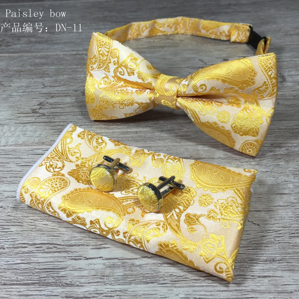 Puzhou manufacturer's spot wholesale and collar men's new formal format Pesley cashew flower wedding groom bow 4