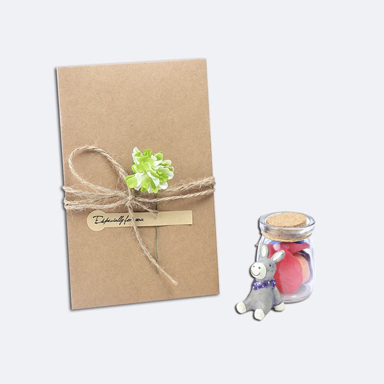 5003-1 Creative retro cowhide color Christmas New Year's dry greeting card festival blessing card envelope 3