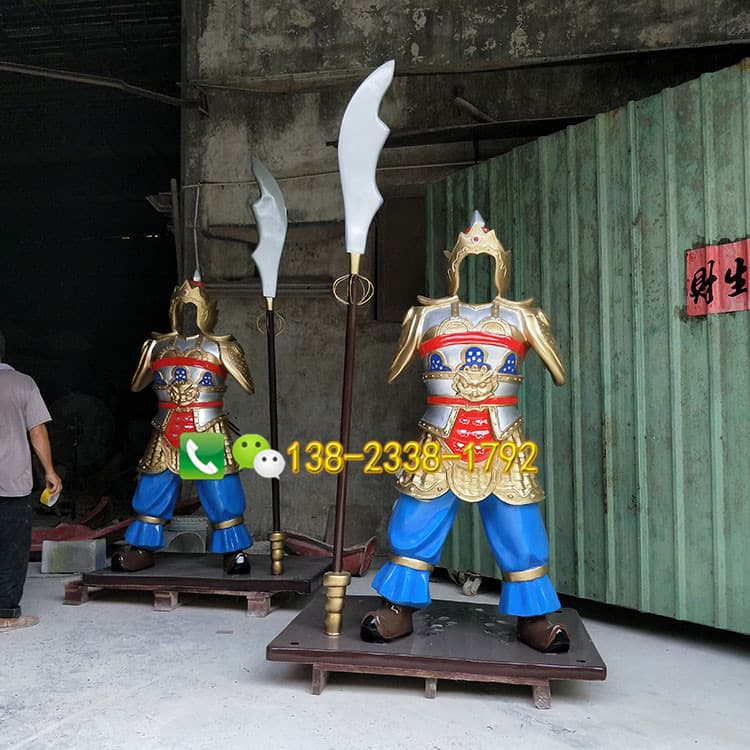 FRP armor soldier sculpture tourist area creative fiberglass figure doll shape ornaments interactive sketch 2