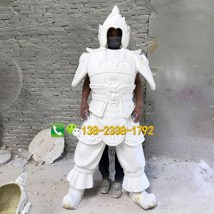 FRP armor soldier sculpture tourist area creative fiberglass figure doll shape ornaments interactive sketch 3