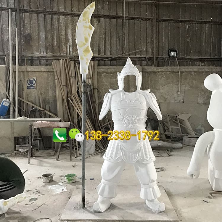 FRP armor soldier sculpture tourist area creative fiberglass figure doll shape ornaments interactive sketch 4