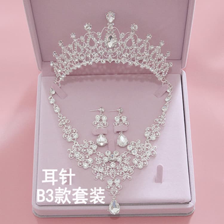 (Cross-border trading), (Wholesale), necklace for bride, hair accessory, set, accessories, box, new collection, 3 piece set 4