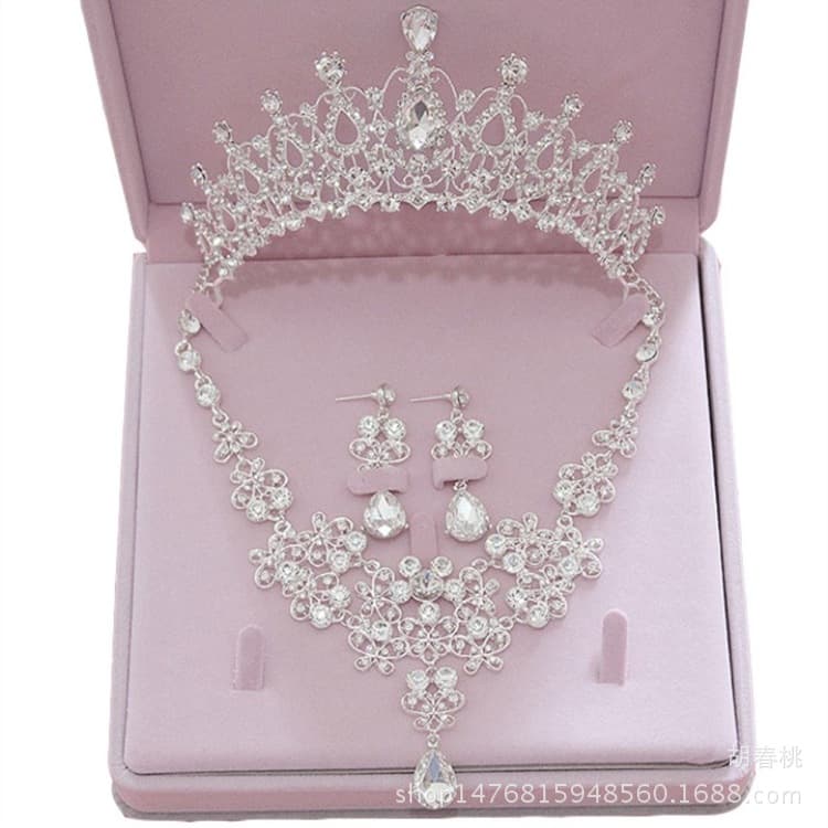 (Cross-border trading), (Wholesale), necklace for bride, hair accessory, set, accessories, box, new collection, 3 piece set 5