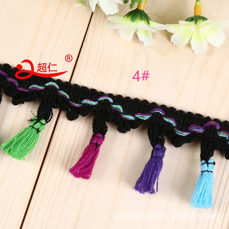 Woolen broom with tassels, cloth, scarf with accessories handmade, DIY, (Physicals) 5