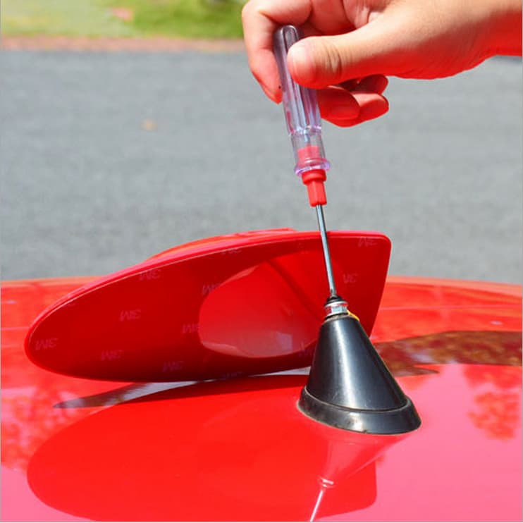 Car decorative shark fin antenna with signal radio car roof ceiling tail wing antenna modification 3