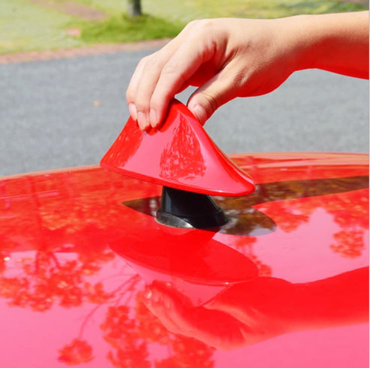 Car decorative shark fin antenna with signal radio car roof ceiling tail wing antenna modification 4