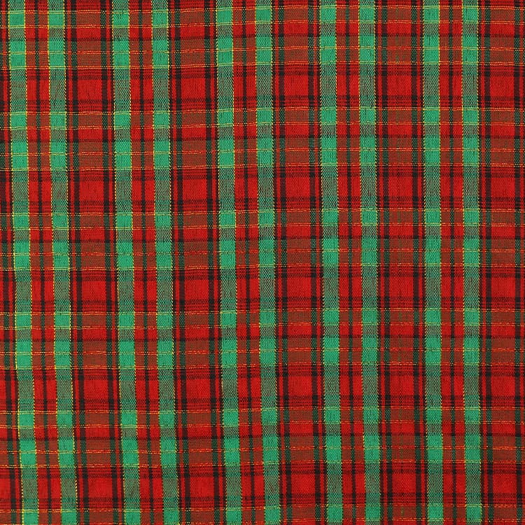 Polyester Gold Silver Plaid Christmas Fabric for Tablecloths, Decorations & Packaging 6