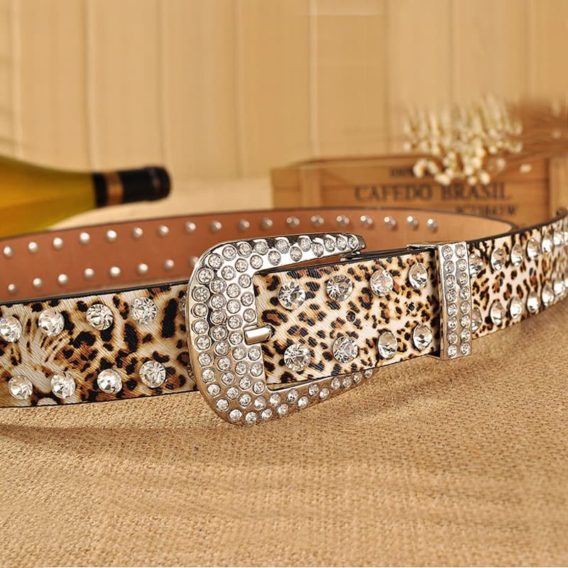 Universal belt, stone inlay, trousers, Korean style, diamond encrusted 2
