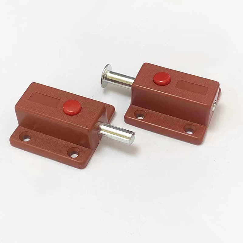 Wholesale Furniture Hardware Plastic automatic button Insert sales with cabinet door bright plastic spring insertion 3