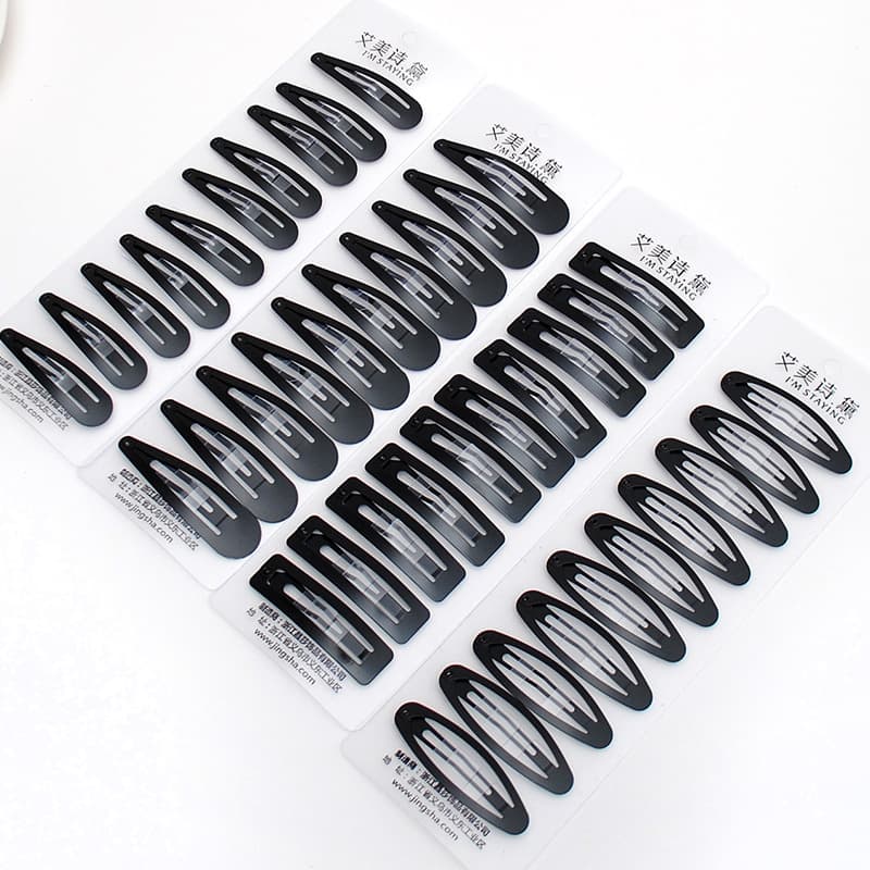 Environmentally friendly thickened paint hairpin black matte paint one-word clip high elasticity wholesale one card price geometric broken hair