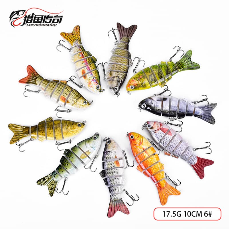 Factory wholesale cross-border hot-selling simulation Multi-segment fish 10cm-six-6 sections of Luya bait fish bait hard bait fake bait 3