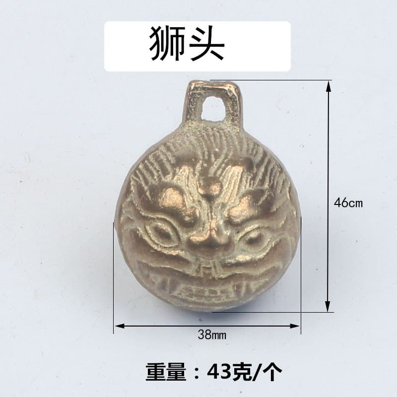 Hanging tiger head bell, winding bell accessories, cattle and dogs, bells, pet hanging bells, festivals decorative copper bell 3