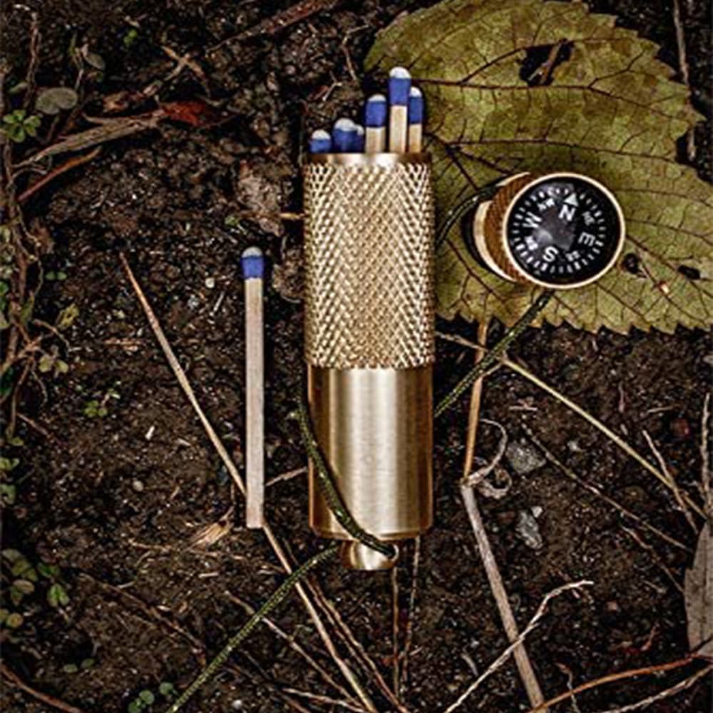 EDC multifunctional pure copper waterproof compass built-in compass outdoor storage box medicine bottle match box mini 2