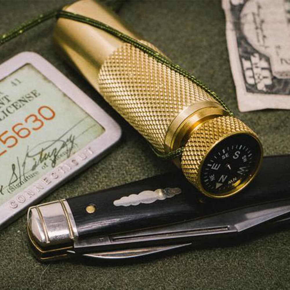 EDC multifunctional pure copper waterproof compass built-in compass outdoor storage box medicine bottle match box mini 3