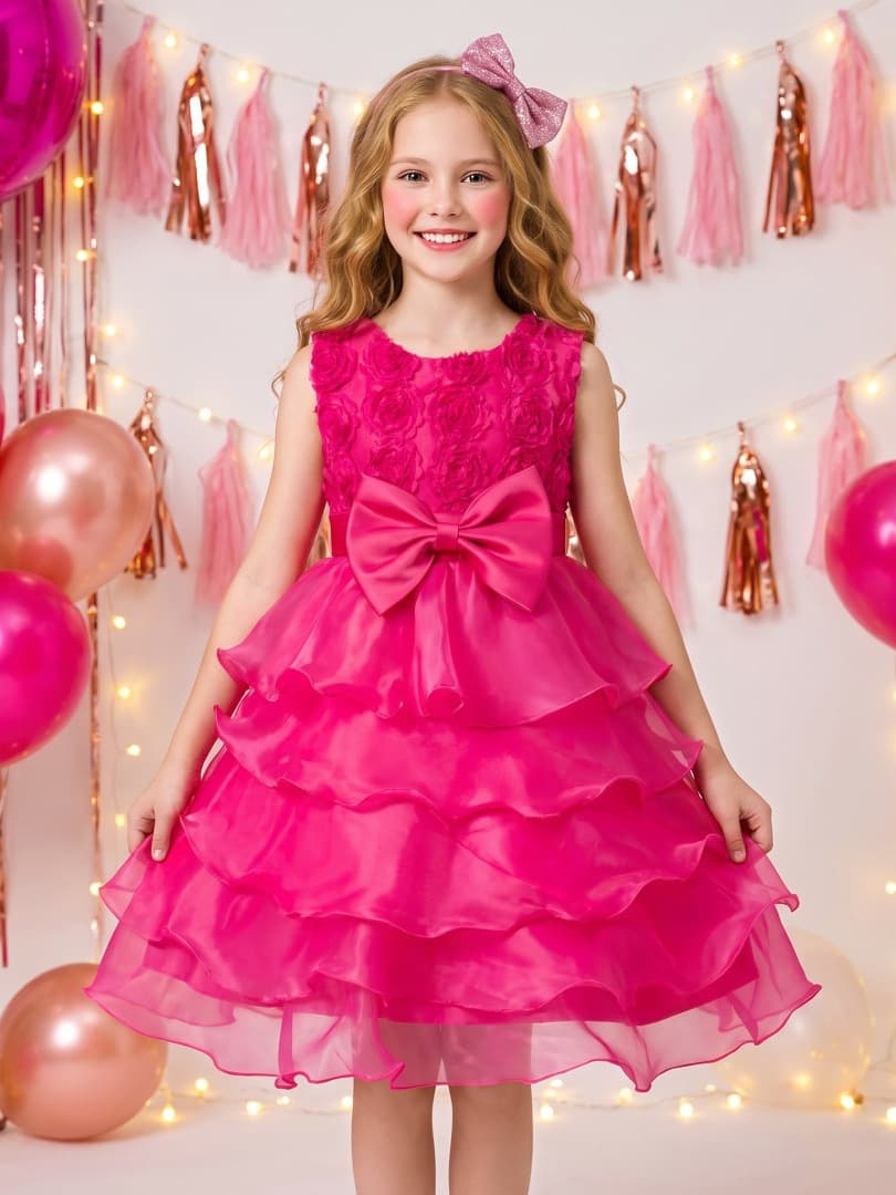 (Wholesale), small princess costume with bow, flower girl dress, piano performance costume, roses, Birthday gift 2