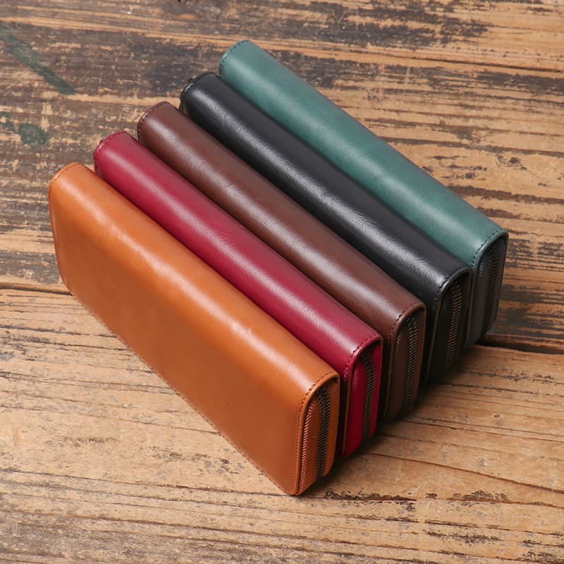 (Cross-border trading), men's antique hand loop bag, long wallet with zipper, genuine leather 3