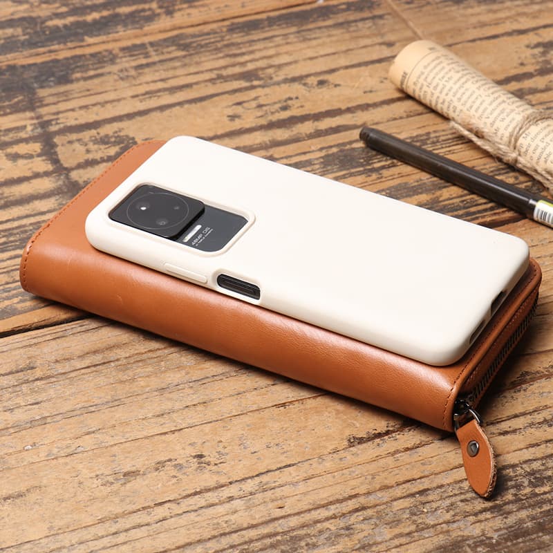 (Cross-border trading), men's antique hand loop bag, long wallet with zipper, genuine leather 4