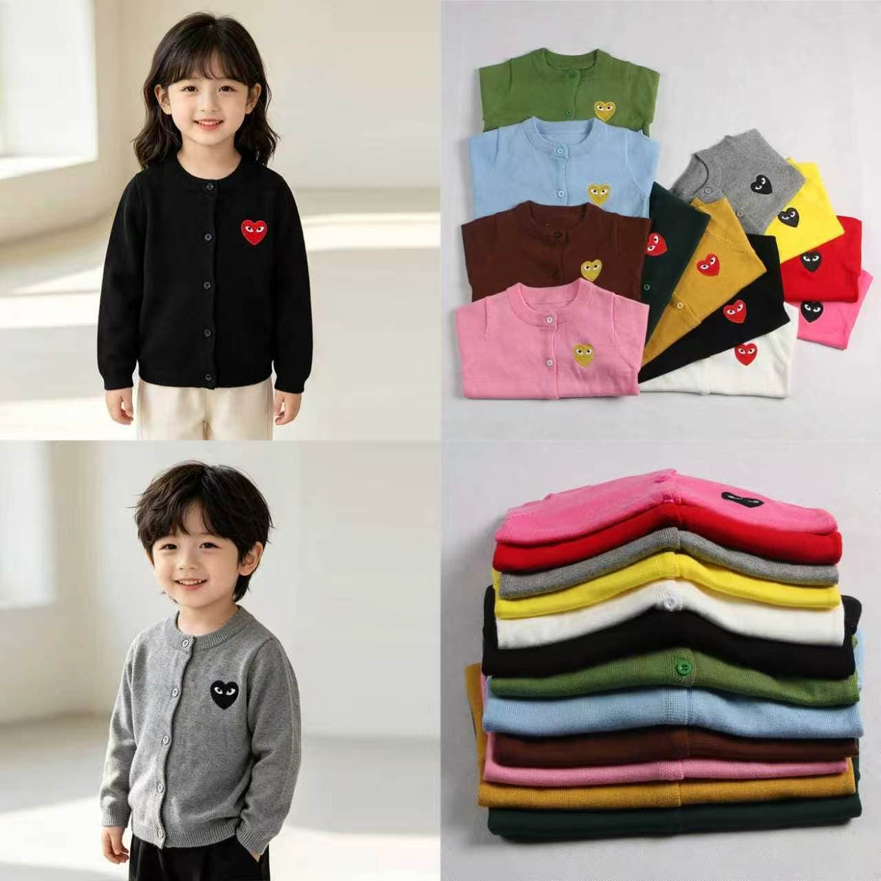 Summer cardigan for men and women, children's clothing, with embroidery