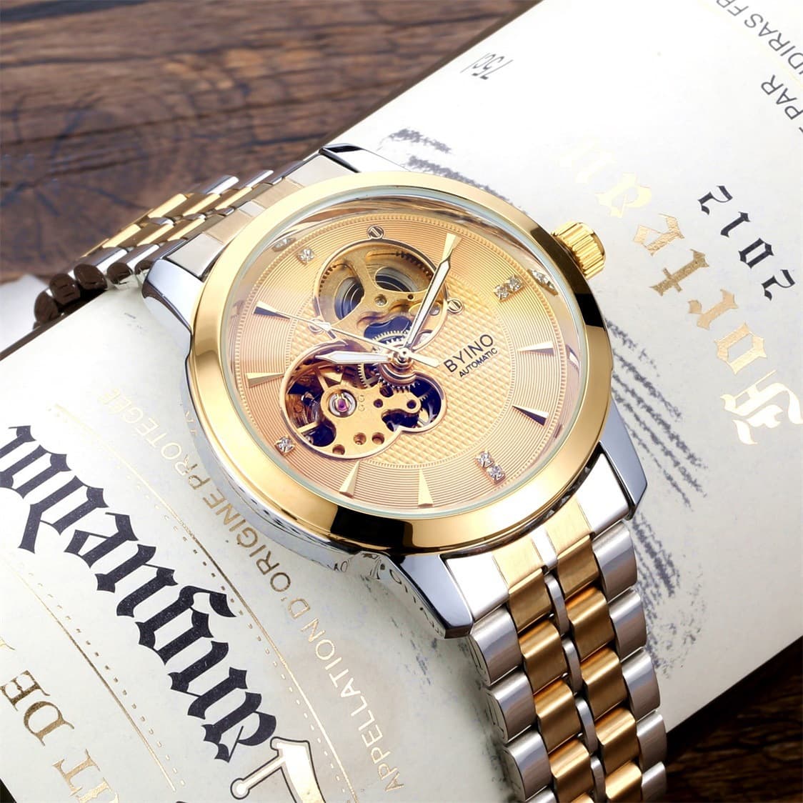 (Cross-border trading), (Wholesale), men's waterproof mechanical mechanical watch, swiss watch, fully automatic, simple and elegant design 2