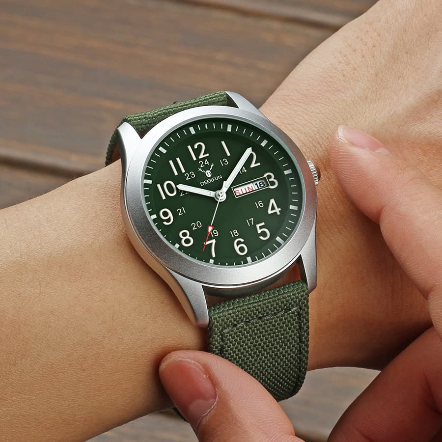 Green military watch, nylon waterproof men's watch, direct factory sales 4