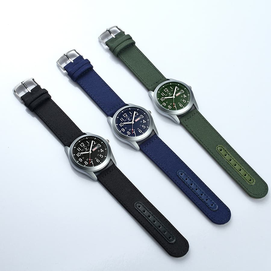 Green military watch, nylon waterproof men's watch, direct factory sales 5