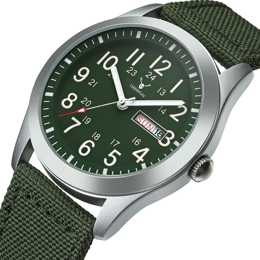 Green military watch, nylon waterproof men's watch, direct factory sales 1