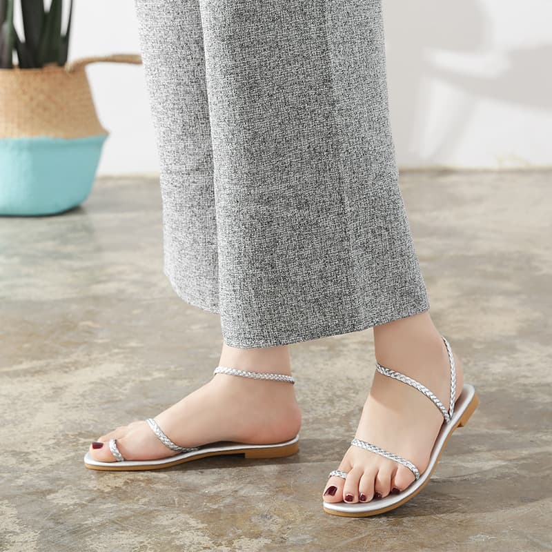 (Cross-border trading), fashionable universal sandals flat, direct factory sales, Collection Year 2025, round toe 4