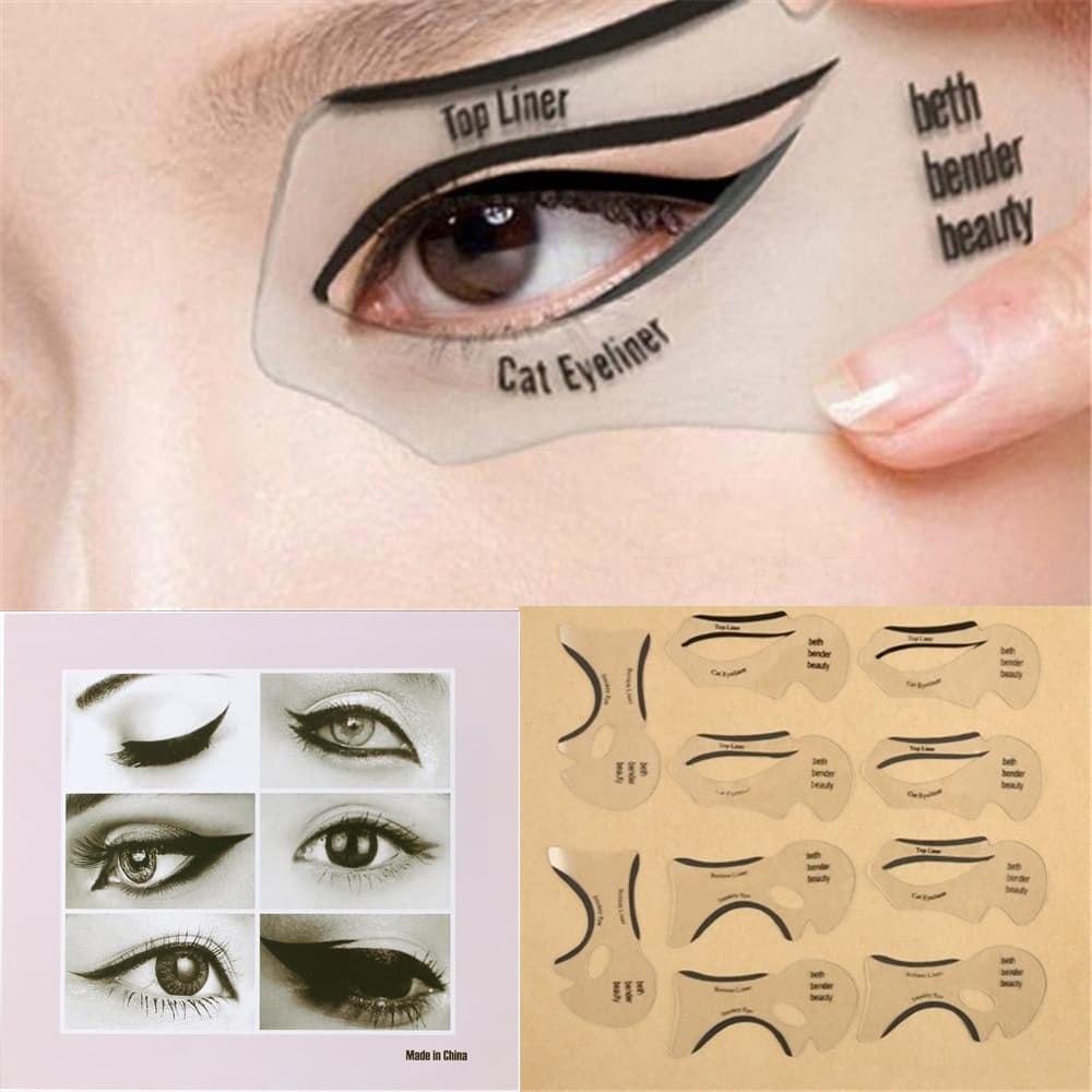 [跨境专供烟熏妆美画猫眼  画眼线美妆卡10片装eyeliner stencil] 2