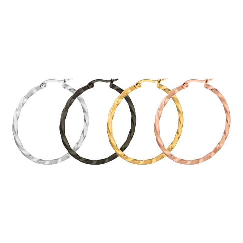 Fashionable large earrings stainless steel, simple and elegant design, direct factory sales 5