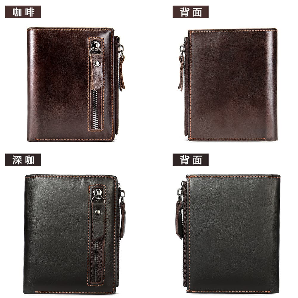(Cross-border trading), men's wallet, leather short card holder, genuine leather, cowhide 2