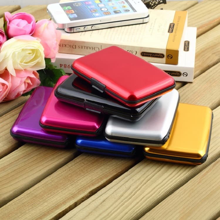 Metal card holder for business cards, colour map, anti-magnetic cards, wallet, (Physicals), aluminum alloy, bank card 2