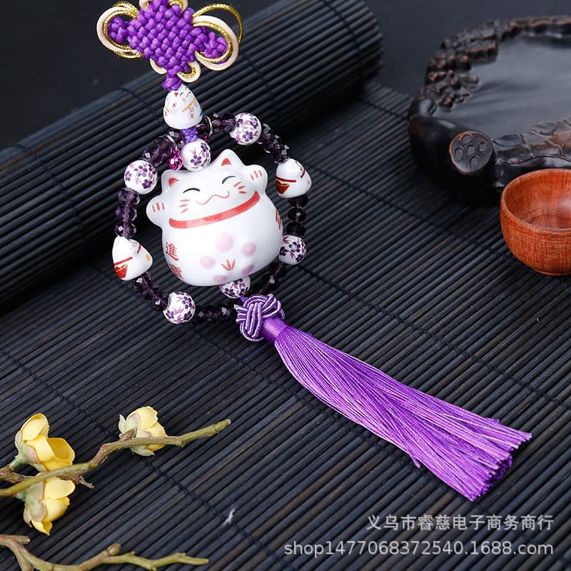 Ceramic Cat Cat Interior Pendant Trade Car Rearview Mirror Car Decoration Products Manufacturer wholesale 3