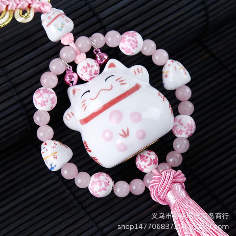 Ceramic Cat Cat Interior Pendant Trade Car Rearview Mirror Car Decoration Products Manufacturer wholesale 4